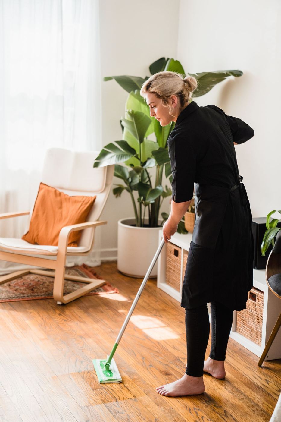 Hardwood floors mopped: standard house cleaning in Alexandria, VA